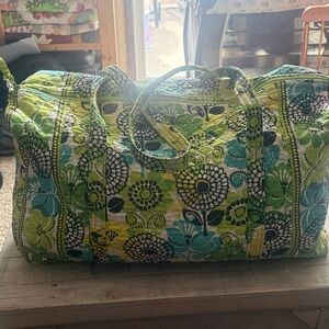 Vera Bradley Lime and Aqua Floral Travel Bag
